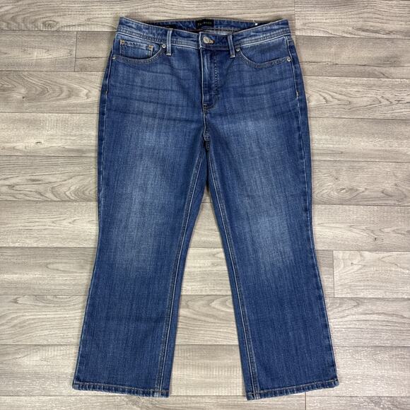 Talbots Demi Boot Crop Mid Rise Denim Jeans Medium Wash sz 8 Petite - Picture 2 of 6